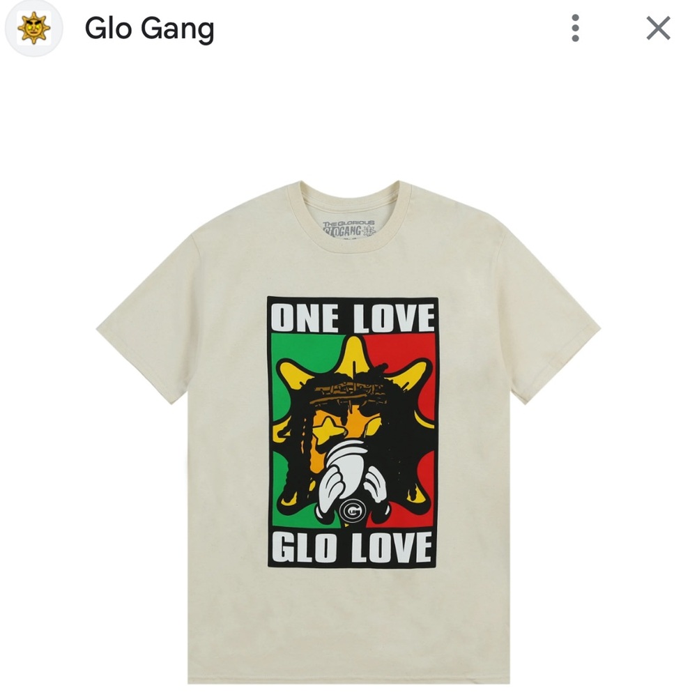 Glo Gang One Love Tee Natural Rasta Graphic